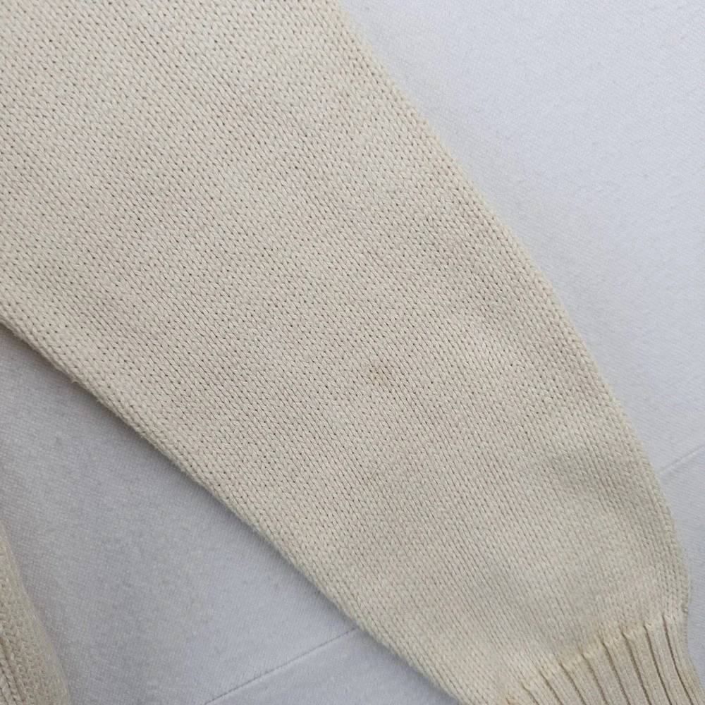 90's Vtg Polo Ralph Lauren Knit Sweater Mens XL Cream Beige Pima Cotton Crewneck